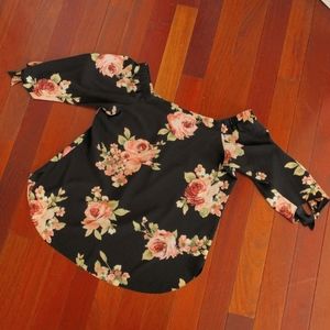 Off the shoulder 3/4 sleeve blouse